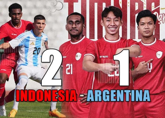 Thắng Argentina thuyết phục, tuyển trẻ Indonesia được chủ tịch LĐBĐ xứ vạn đảo ca ngợi vì làm nên lịch sử  - Ảnh 1.