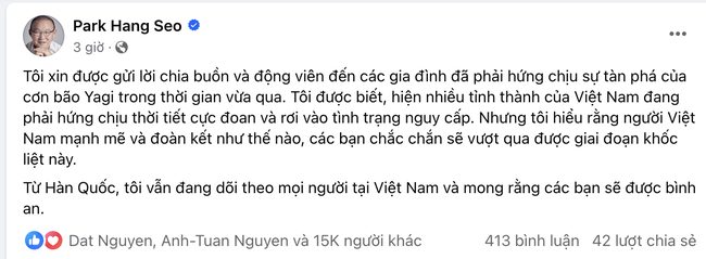 Sao bóng đá Việt Nam ủng hộ cá nhân, kêu gọi chung tay, chia sẻ với đồng bào chịu ảnh hưởng của bão lũ - Ảnh 4.