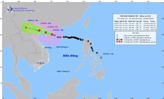 Bão số 3 đã vào vịnh Bắc Bộ và giảm hai cấp - Ảnh 1.